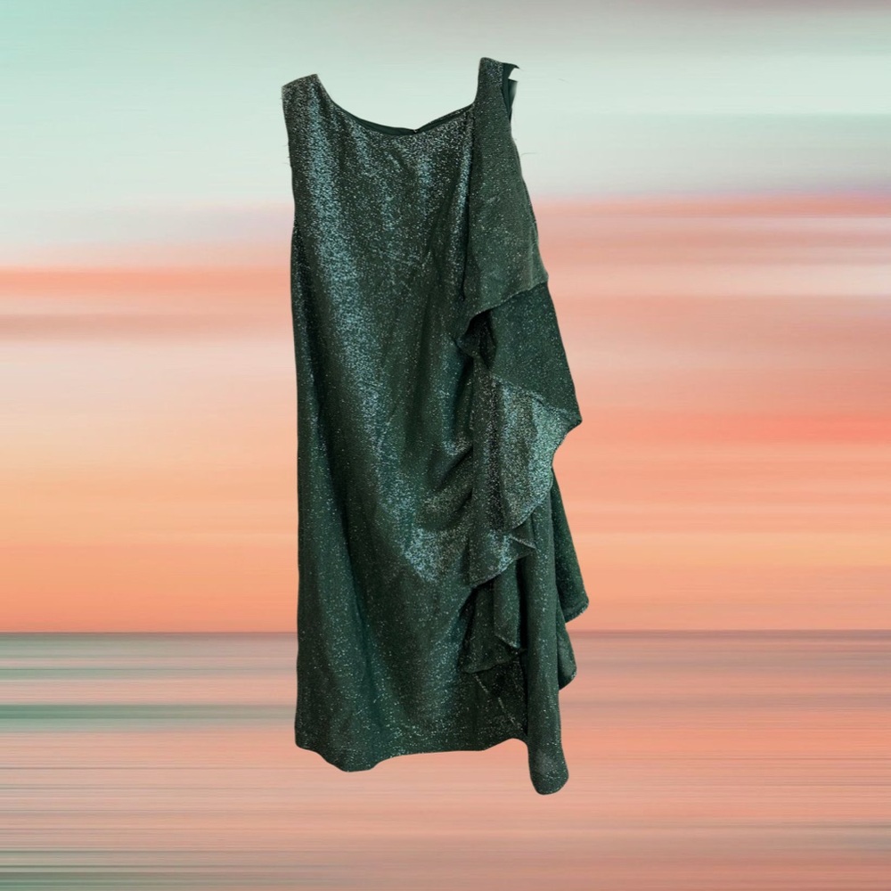Just Cavalli Sparkly Ruffled Green Dress NWT